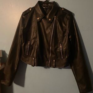 Large faux leather jacket